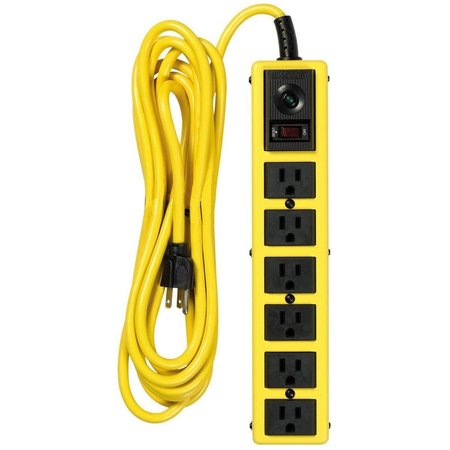 SOUTHWIRE Southwire Yellow Jacket 15 ft. L 6 outlets Power Strip w/Surge Protection Yellow 1050 J 5138N